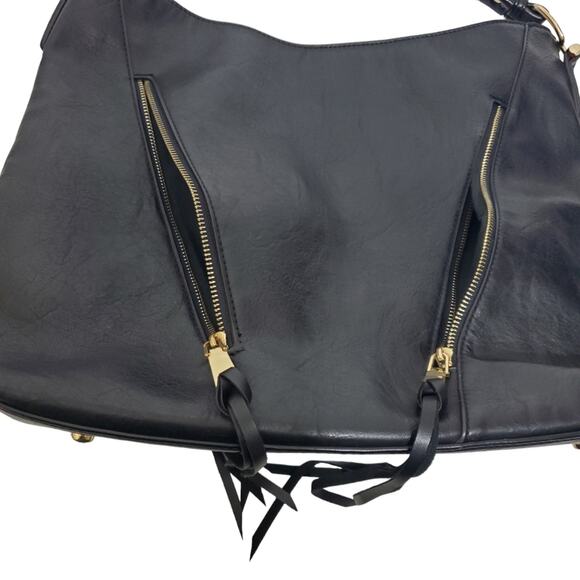 Large Vegan Leather Fringe Shoulder Bag with Lots of Pockets - Picture 2 of 8